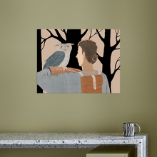 Load image into Gallery viewer, Handmade Painting «Girl with Owl»