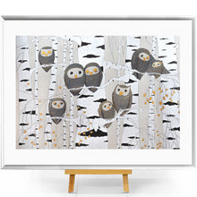 Load image into Gallery viewer, Handmade Painting «Owls Family»