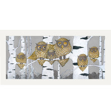 Laden Sie das Bild in den Galerie-Viewer, Kunstdruck «Eulen Familie»