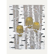 Laden Sie das Bild in den Galerie-Viewer, Kunstdruck «Golden Owls»