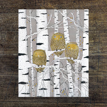 Laden Sie das Bild in den Galerie-Viewer, Kunstdruck «Golden Owls»