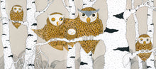 Laden Sie das Bild in den Galerie-Viewer, Handgemaltes Bild «Eulen Familie»
