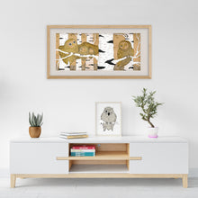 Laden Sie das Bild in den Galerie-Viewer, Handgemaltes Bild «Eulen Familie»