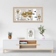 Laden Sie das Bild in den Galerie-Viewer, Handgemaltes Bild «Eulen Familie»