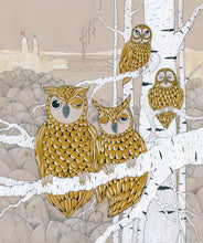 Laden Sie das Bild in den Galerie-Viewer, Kunstdruck «Golden Owls»
